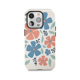 Corail et fleurs bleues