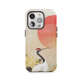 Grue du soleil cramoisi