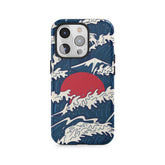 Vagues du soleil rouge