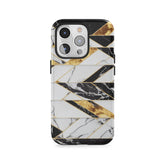 Marbre à chevrons noir et or