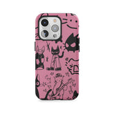 Chaos du chat rose esquissé