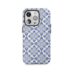 Tapisserie florale indigo
